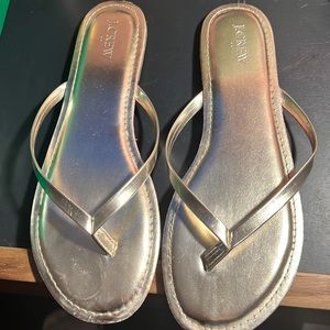 Gold J.Crew flip flops
